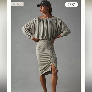 DAILY PRACTICE BY ANTHROPOLOGIE SLOUCHY RUCHED DRESS